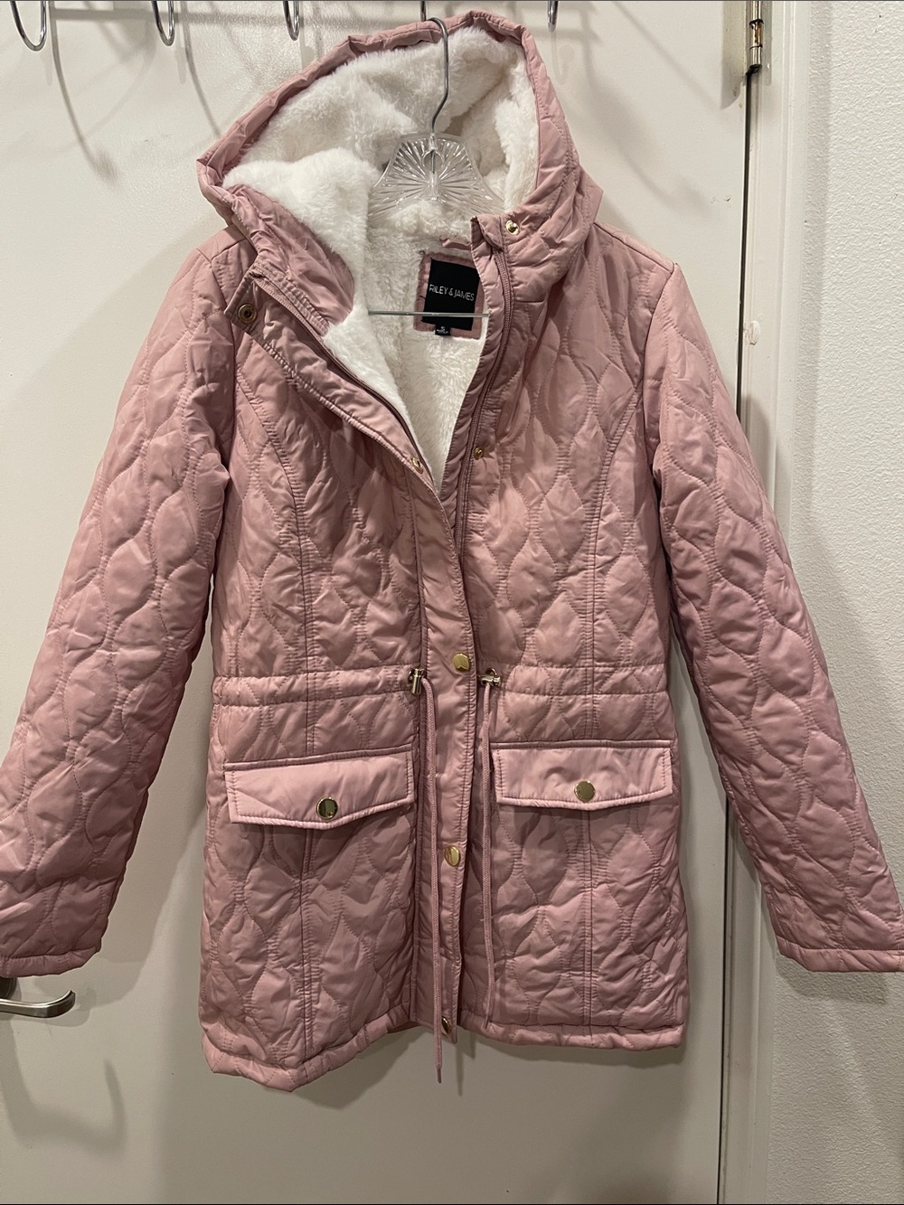 Women’s Quilted Pink Hooded Jacket
